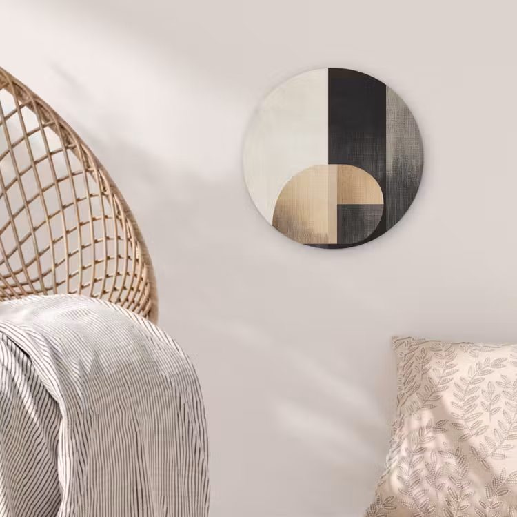 Vormen - Modern - Zwart Akoestische PET Vilt - Rond klein -sfeer4