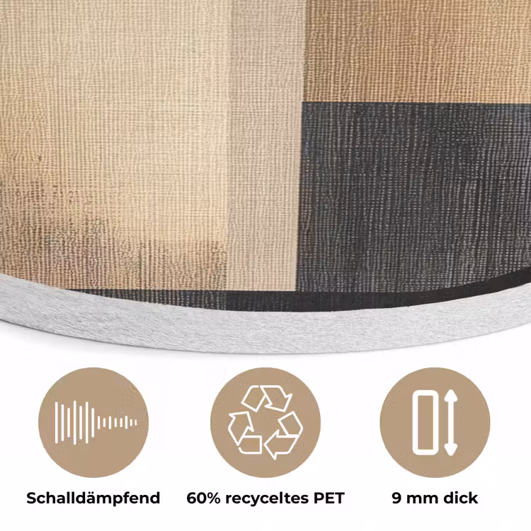 Vormen - Modern - Zwart Akoestische PET Vilt - Rond klein -closeup_DE