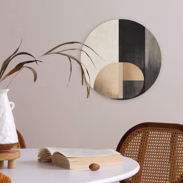 Vormen - Modern - Zwart Akoestische PET Vilt - Rond klein -sfeer3
