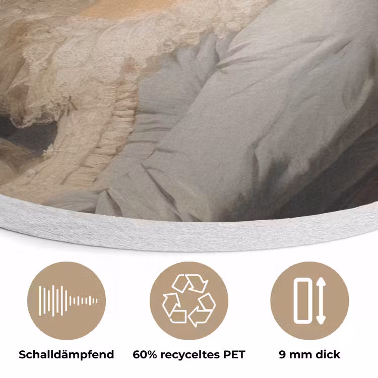 Vrouw - Barokjurk - Kauwgom Akoestische PET Vilt - Rond klein -closeup_DE