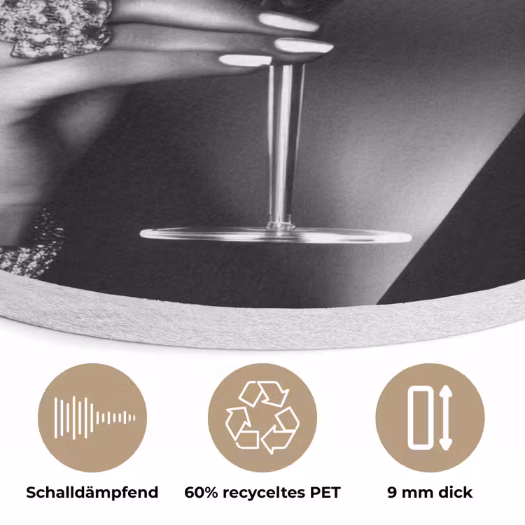 Vrouw - Cocktail - Chic Akoestische PET Vilt - Rond klein -closeup_DE