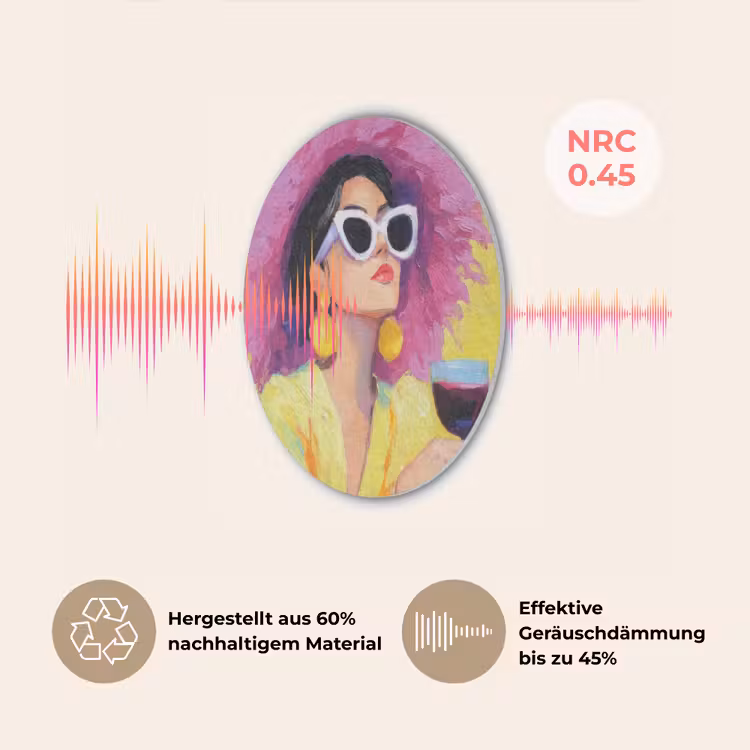 Vrouw - Hoed - Paars - Wijn Akoestische PET Vilt - Rond klein -USP_DE