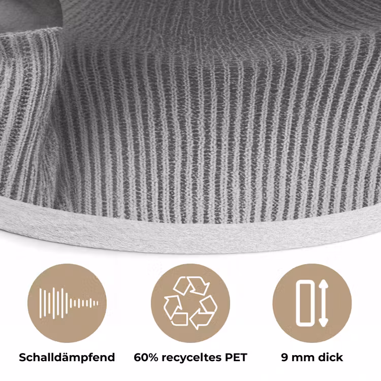 Vrouw - Koffie - Zwart - Wit Akoestische PET Vilt - Rond klein -closeup_DE