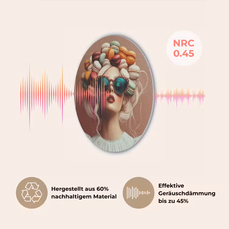 Vrouw - Macarons - Bril Akoestische PET Vilt - Rond klein -USP_DE