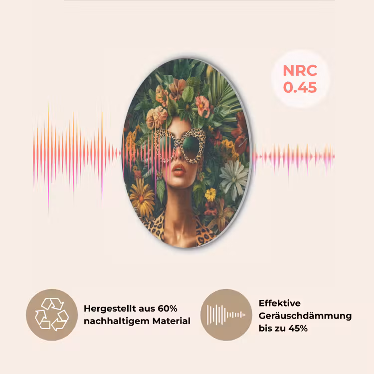 Vrouw - Panterprint - Jungle - Natuur - Luxe Akoestische PET Vilt - Rond klein -USP_DE