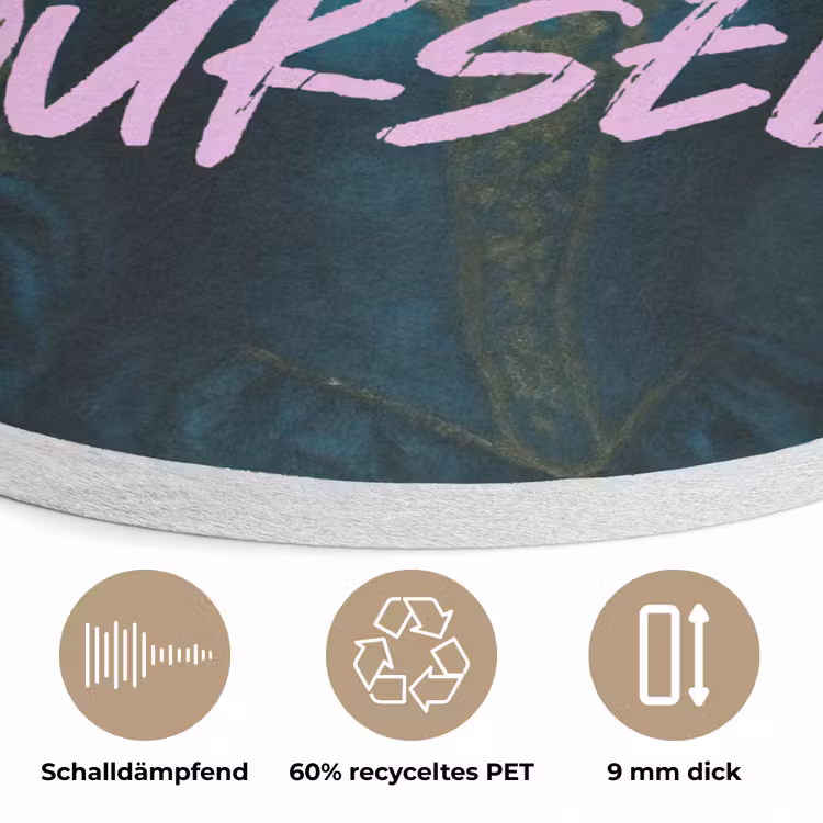 Vrouw - Roos - Quote Akoestische PET Vilt - Rond klein -closeup_DE