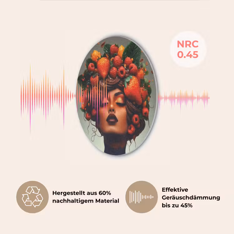 Vrouw - Chocolade - Frambozen - Aardbeien - Koekjes Akoestische PET Vilt - Rond klein -USP_DE