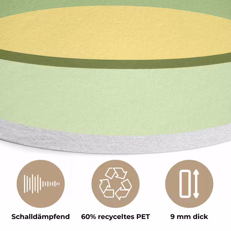 Kikker - Groen - Vriendelijkheid Akoestische PET Vilt - Rond klein -closeup_DE