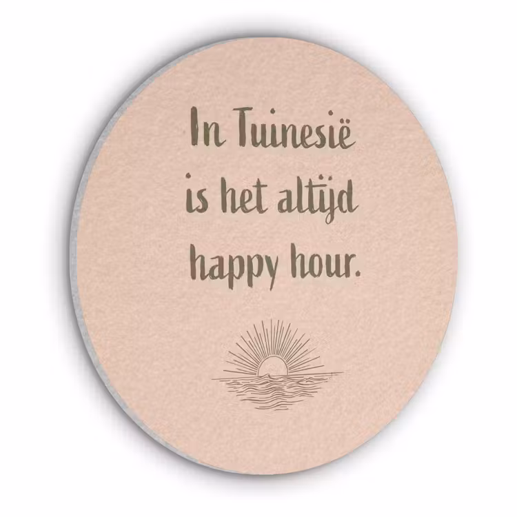 Tuin - Roze - Quote - Zon Akoestische PET Vilt - Rond klein -3d