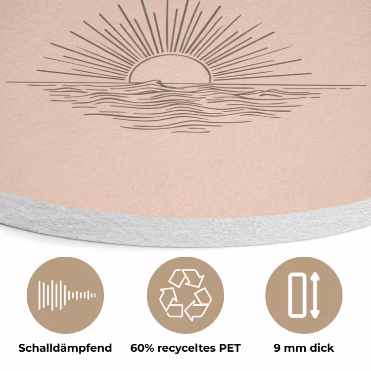 Tuin - Roze - Quote - Zon Akoestische PET Vilt - Rond klein -closeup_DE