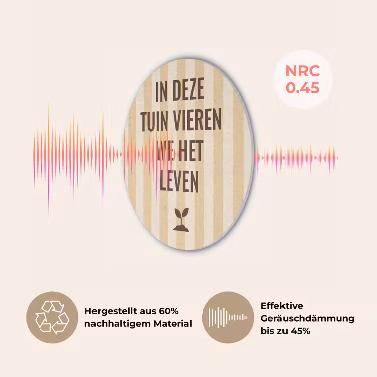 Tuin - Quote - Strepen - Zomer Akoestische PET Vilt - Rond klein -USP_DE