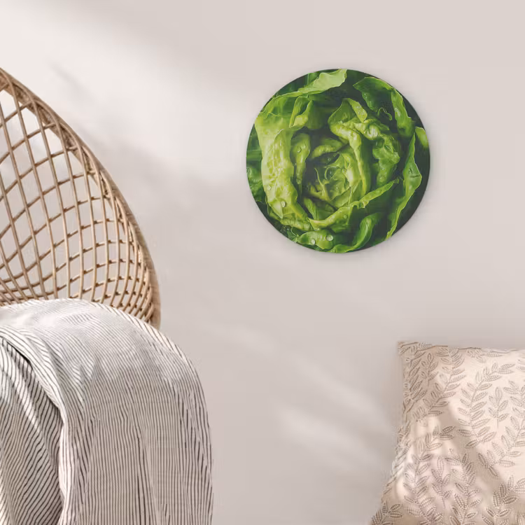 Groente - Sla - Groen Akoestische PET Vilt - Rond klein -sfeer4