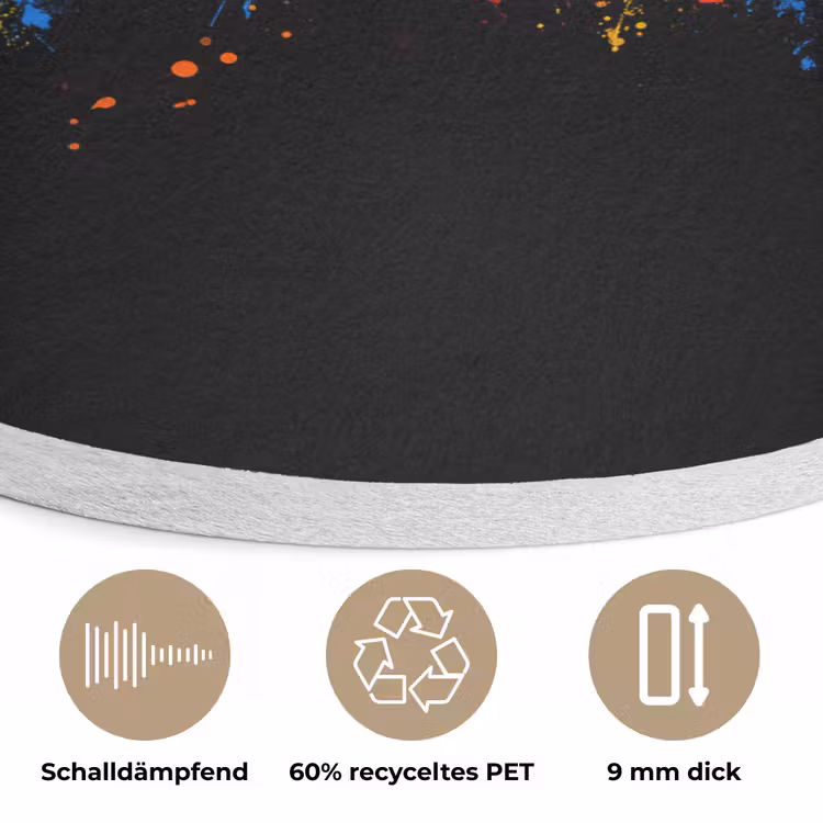 Groente - Eten - Kruiden - Graffiti - Koken Akoestische PET Vilt - Rond klein -closeup_DE