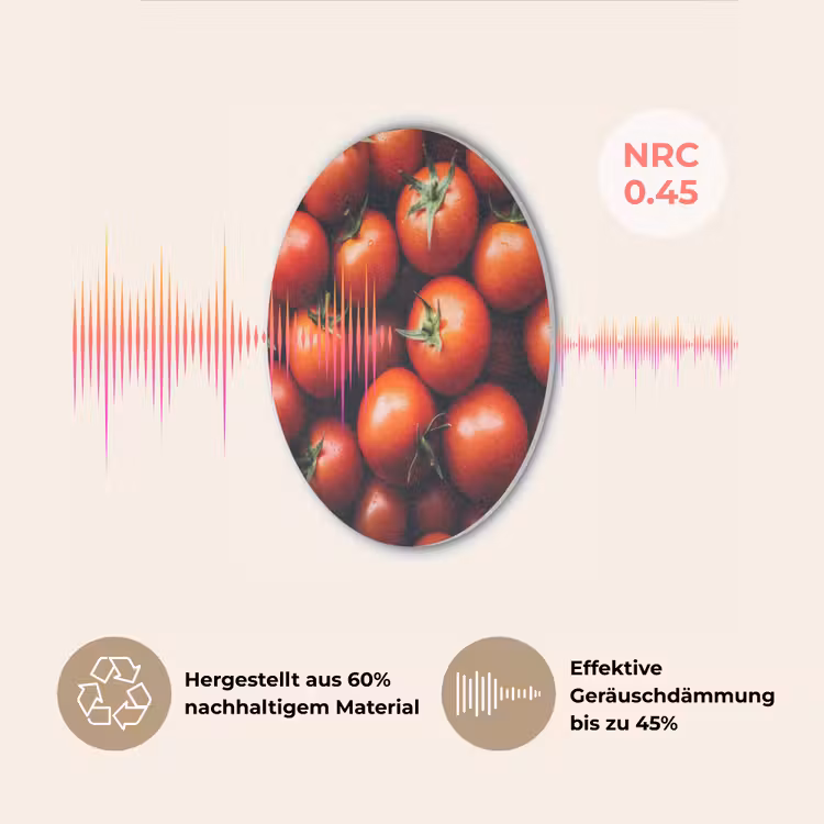 Groente - Rood - Tomaten Akoestische PET Vilt - Rond klein -USP_DE