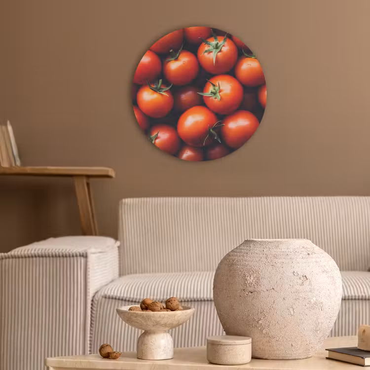 Groente - Rood - Tomaten Akoestische PET Vilt - Rond klein -sfeer1
