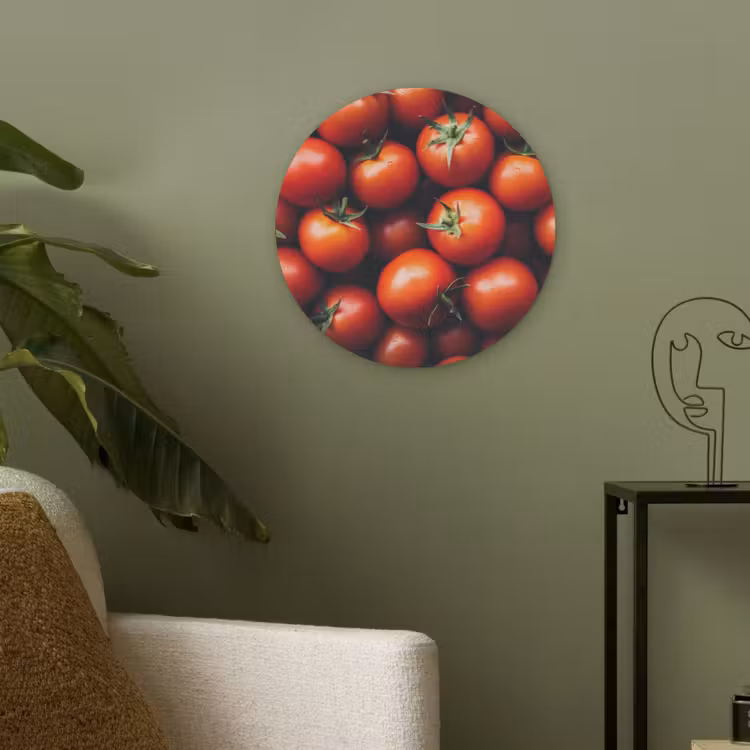 Groente - Rood - Tomaten Akoestische PET Vilt - Rond klein -sfeer2