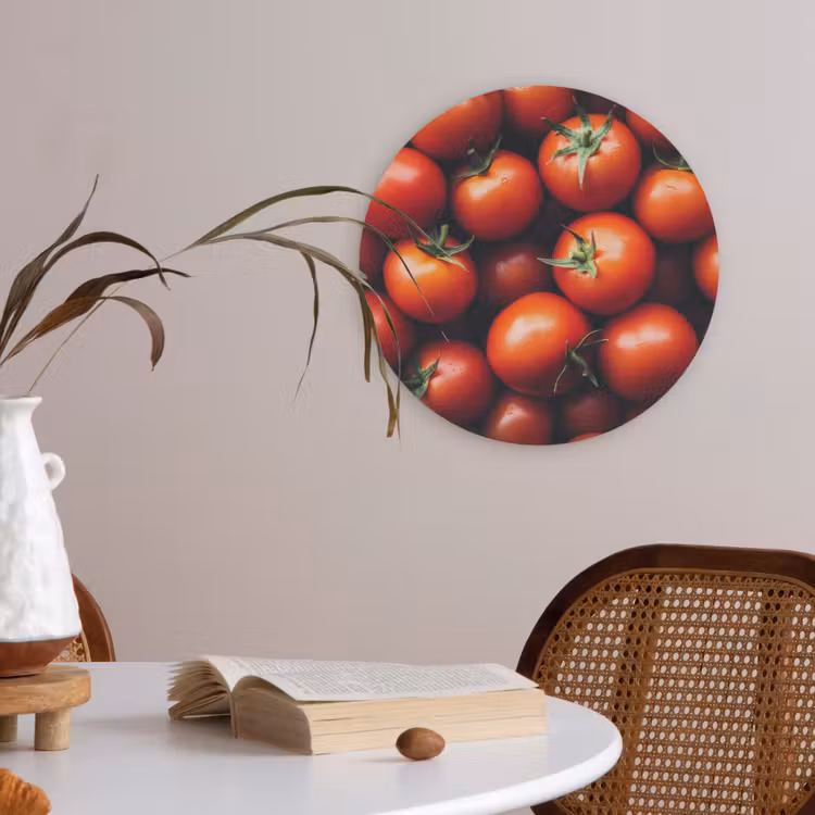 Groente - Rood - Tomaten Akoestische PET Vilt - Rond klein -sfeer3