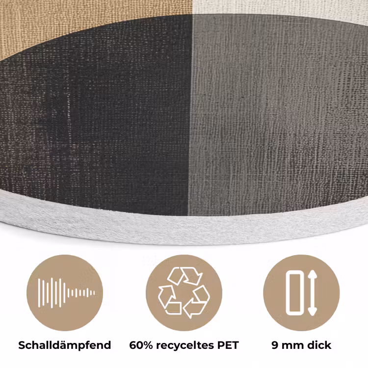 Geometrische - Vormen - Wit Akoestische PET Vilt - Rond klein -closeup_DE