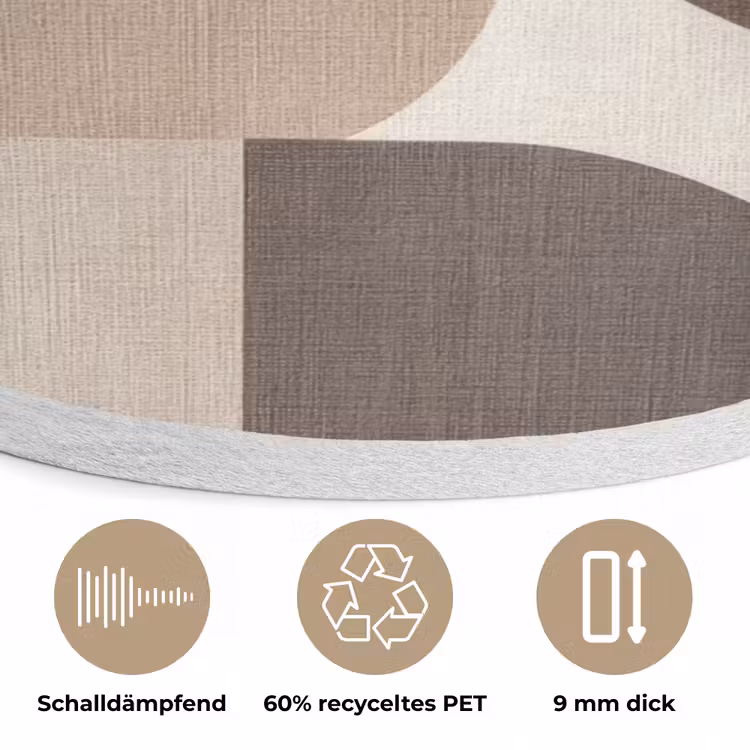 Geometrisch - Geweven structuur - Modern Akoestische PET Vilt - Rond klein -closeup_DE