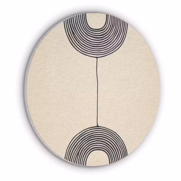 Geometrische bogen - Minimalistisch - Symmetrisch Akoestische PET Vilt - Rond klein -3d