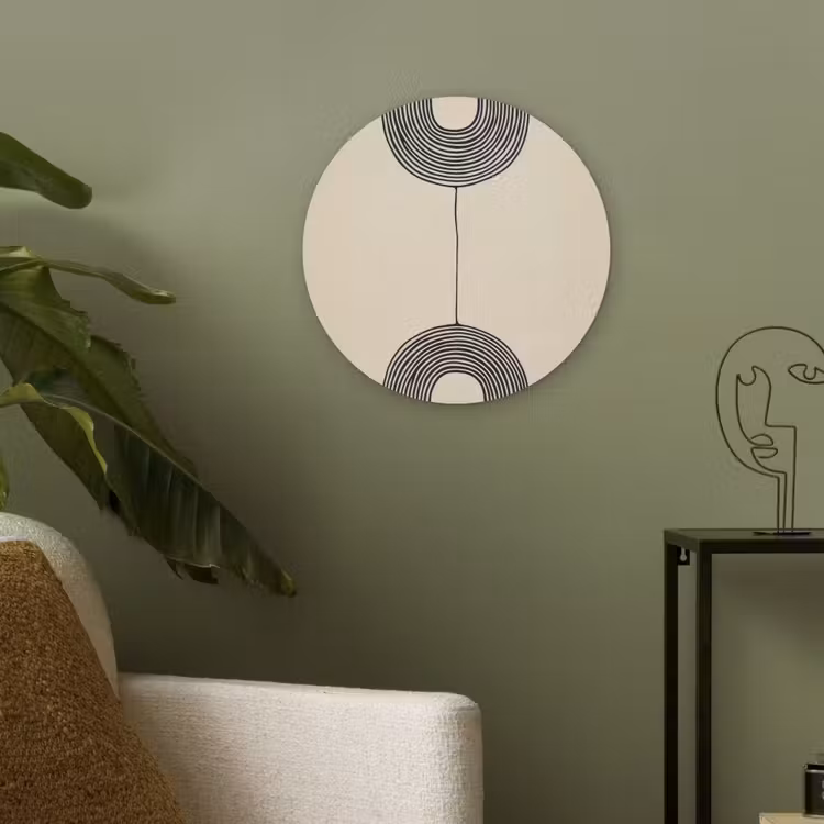 Geometrische bogen - Minimalistisch - Symmetrisch Akoestische PET Vilt - Rond klein -sfeer2
