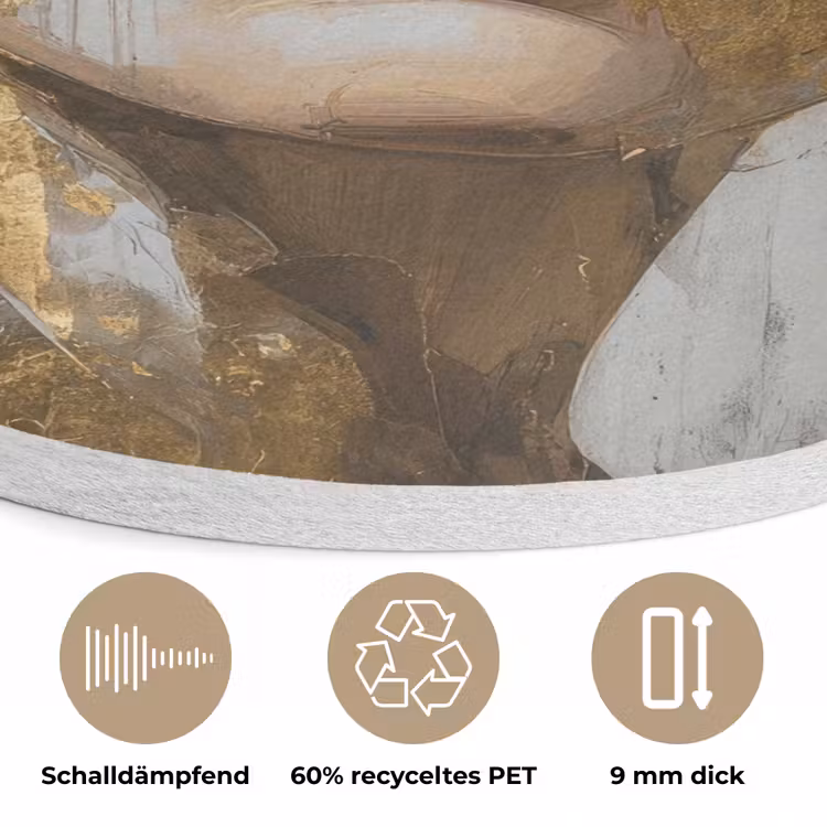 Sierlijk - Vrouw - Goud - Ogen Akoestische PET Vilt - Rond klein -closeup_DE