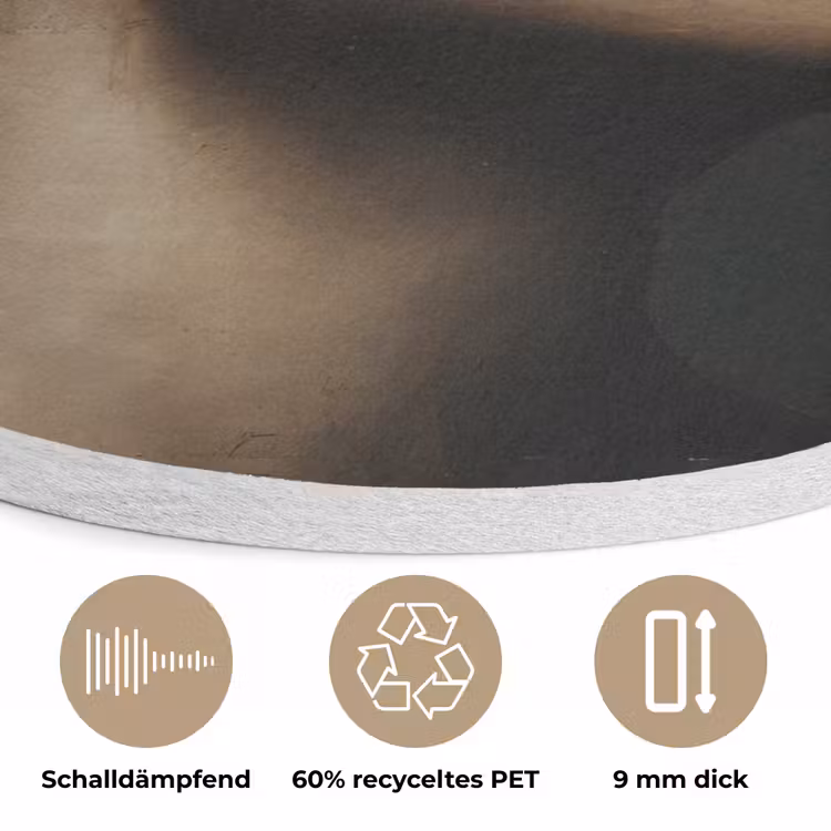 Gezicht - Vrouw - Zwart - Abstract Akoestische PET Vilt - Rond klein -closeup_DE