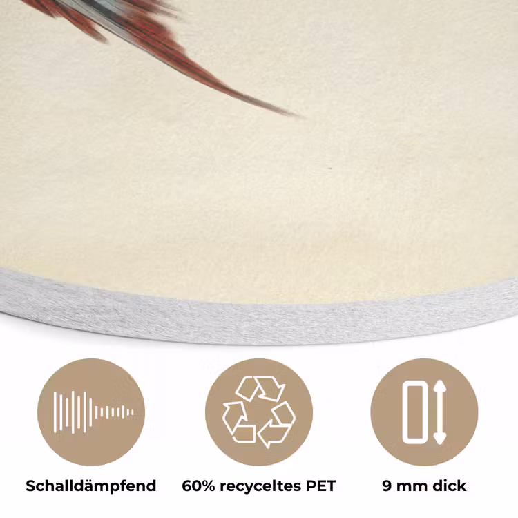 Gestreept - Donkerblauw - Rugvin - Vis Akoestische PET Vilt - Rond klein -closeup_DE