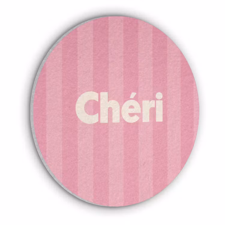 Gestreept - Roze - Chéri Akoestische PET Vilt - Rond klein -3d