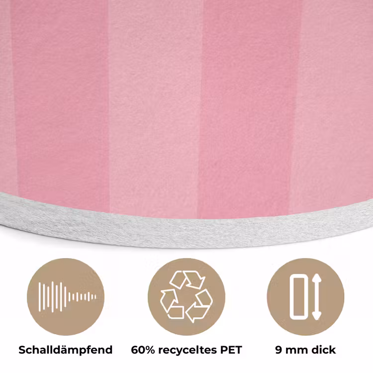 Gestreept - Roze - Chéri Akoestische PET Vilt - Rond klein -closeup_DE
