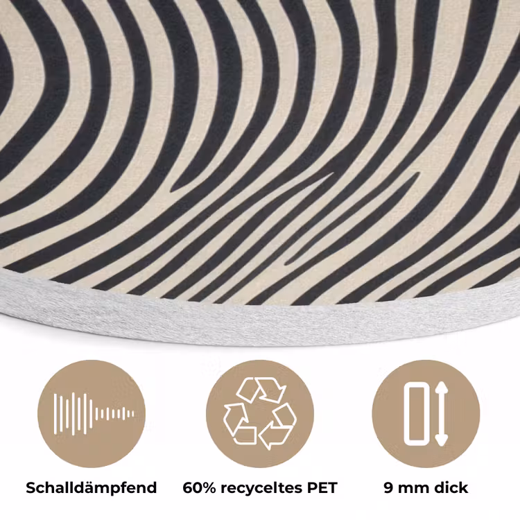 Golvend - Lijnen - Abstract - Silhouet Akoestische PET Vilt - Rond klein -closeup_DE