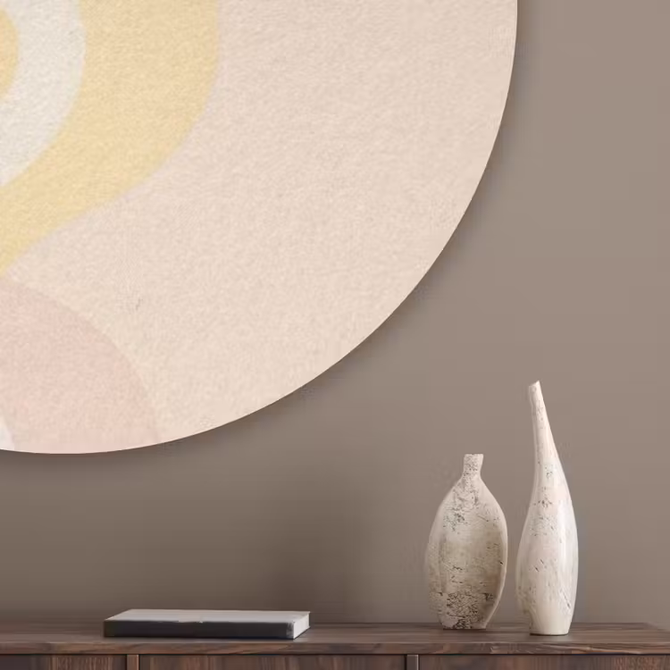 Golvende vormen - Abstract - pastel Akoestische PET Vilt - Rond klein -sfeer5_closeup