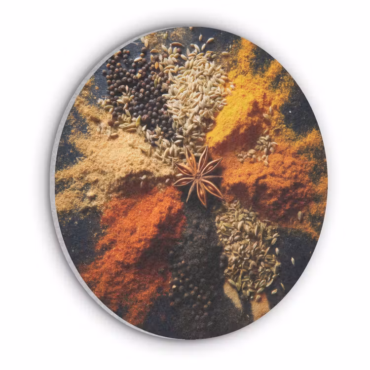 Specerijen - Explosie - Oranje Akoestische PET Vilt - Rond klein -3d