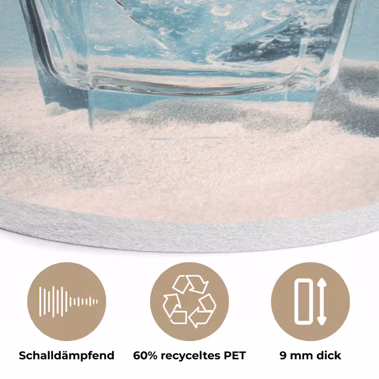 Glas - ijsblokjes - Citroen Akoestische PET Vilt - Rond klein -closeup_DE