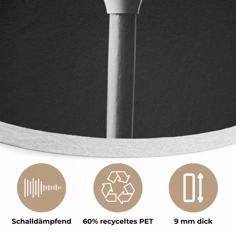 Golfbal - Minimalistisch - Wit Akoestische PET Vilt - Rond klein -closeup_DE