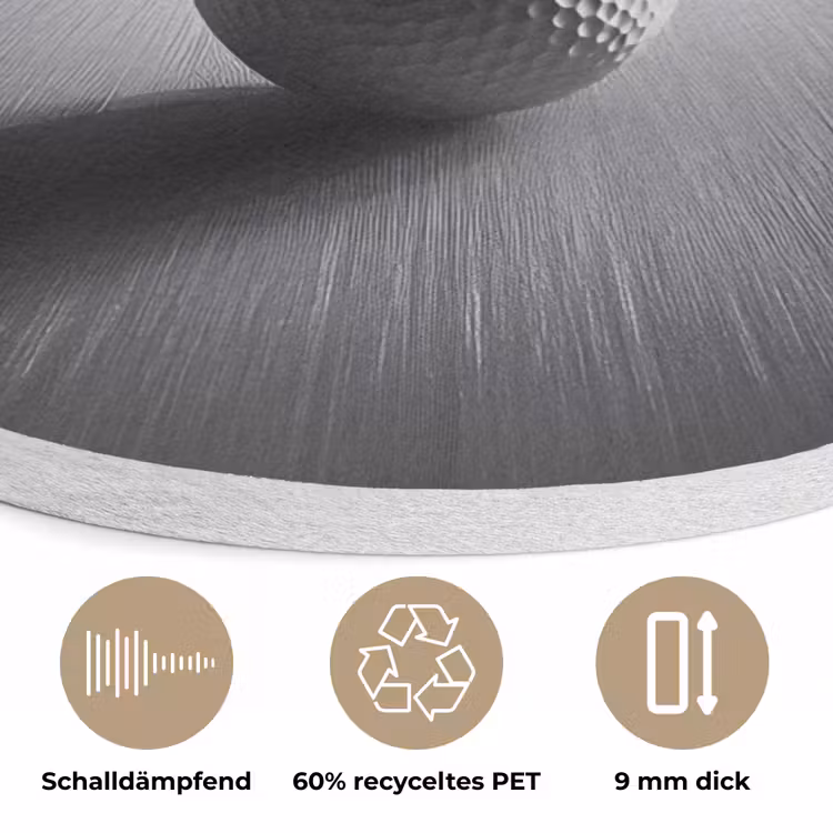 Golfbal - Wazig - Zwart Akoestische PET Vilt - Rond klein -closeup_DE