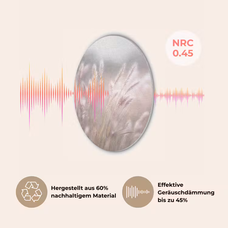 Graspluimen - Wind - Beige - Mistig Akoestische PET Vilt - Rond klein -USP_DE