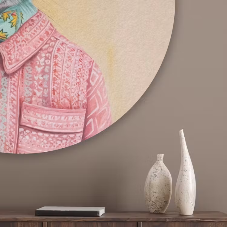 Grijs - Konijn - Blouse - Strik Akoestische PET Vilt - Rond klein -sfeer5_closeup