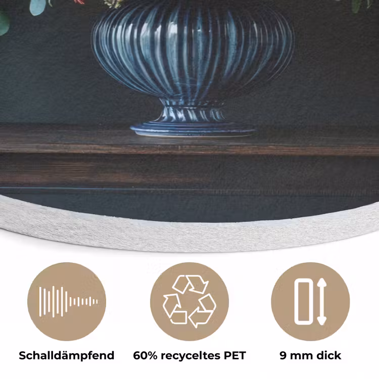 Groot - Bloemen - Vaas - Boeket Akoestische PET Vilt - Rond klein -closeup_DE