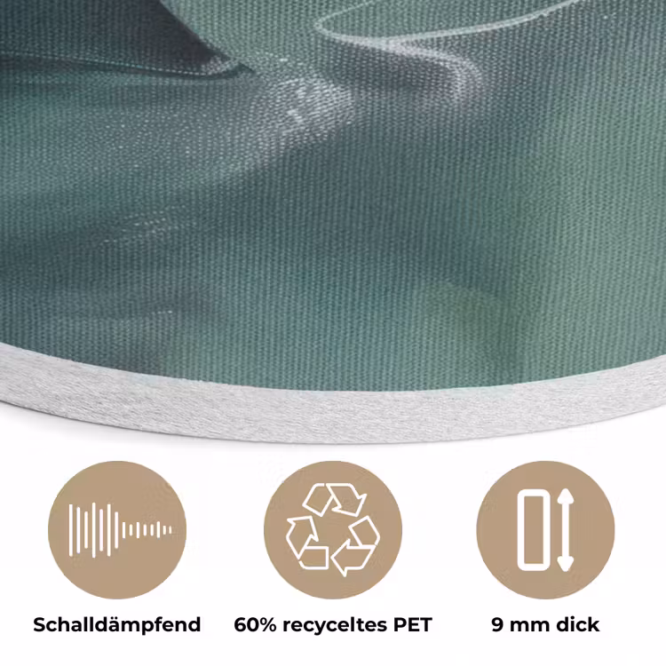 Groen - Modern - Marmer - Abstract Akoestische PET Vilt - Rond klein -closeup_DE