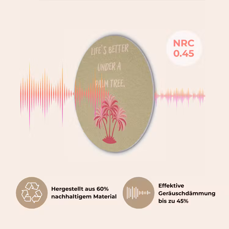 Groen - Zomer - Quote - Palmboom Akoestische PET Vilt - Rond klein -USP_DE