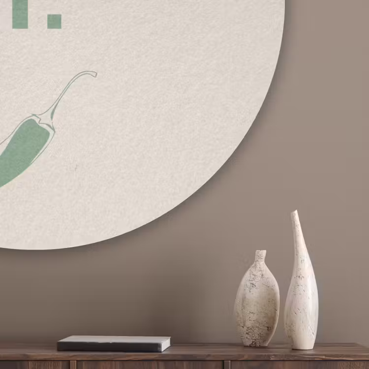 Groen - Quote - Zomer - Chilipeper Akoestische PET Vilt - Rond klein -sfeer5_closeup