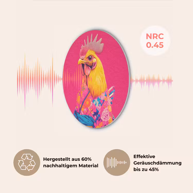 Haan - Kleurrijk - Kimono - Roze Akoestische PET Vilt - Rond klein -USP_DE