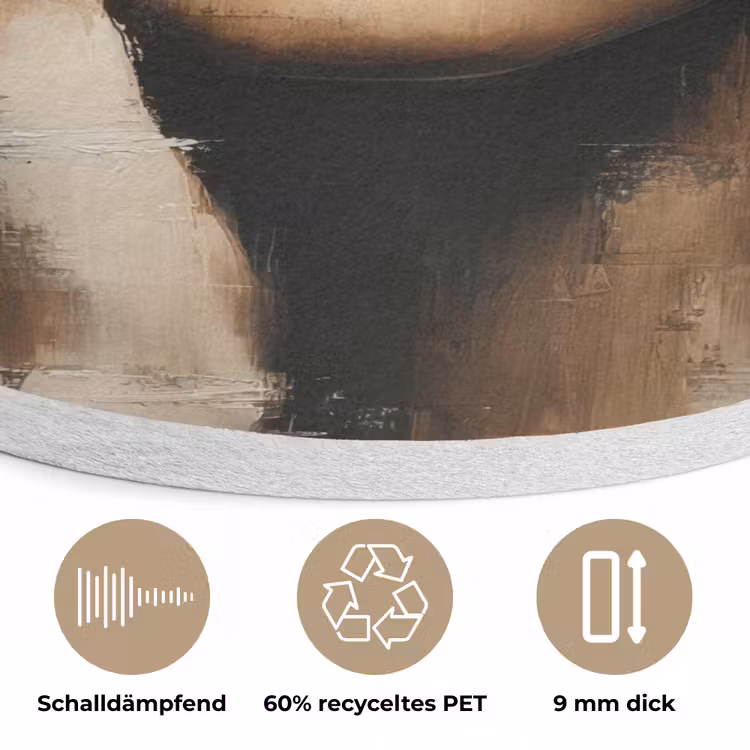 Hand - Gezicht - Strepen - Abstract Akoestische PET Vilt - Rond klein -closeup_DE
