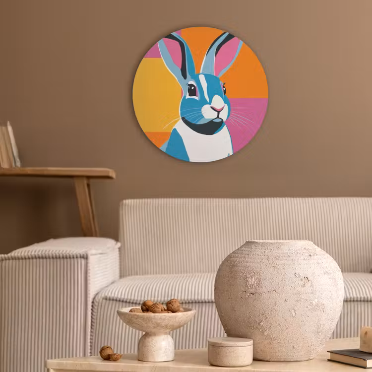 Haas - Kleurvakken - Oren - Roze Akoestische PET Vilt - Rond klein -sfeer1