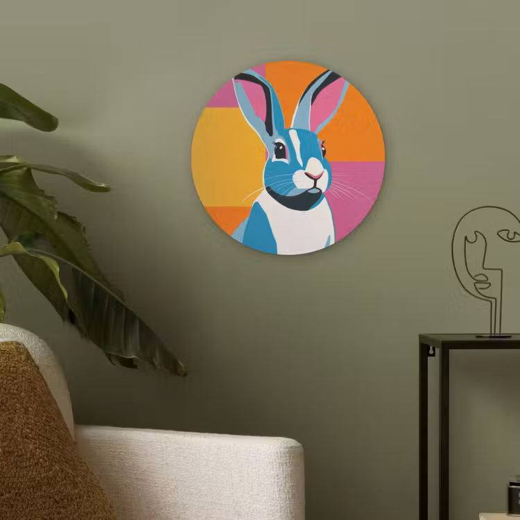 Haas - Kleurvakken - Oren - Roze Akoestische PET Vilt - Rond klein -sfeer2