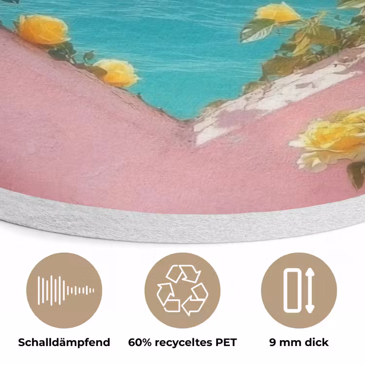 Hart - Zee - Muur Akoestische PET Vilt - Rond klein -closeup_DE