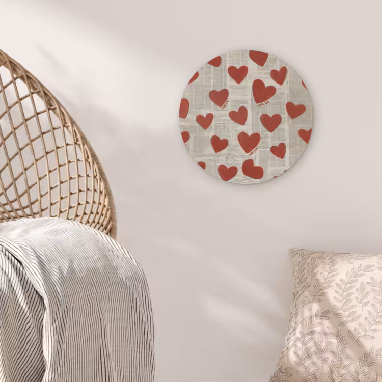 Hartjes - Krant - Loveyou Akoestische PET Vilt - Rond klein -sfeer4