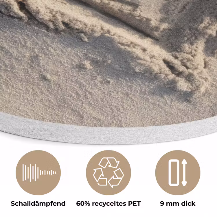 Hartvorm - Getekend - Beige - Zand Akoestische PET Vilt - Rond klein -closeup_DE