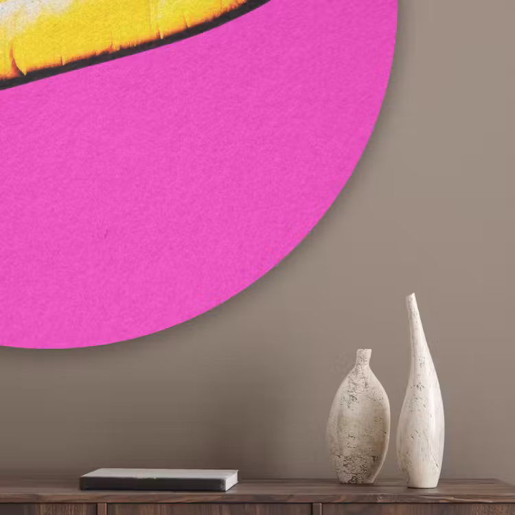 Hotdog - Roze - Retro Akoestische PET Vilt - Rond klein -sfeer5_closeup